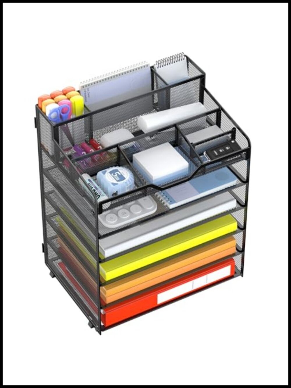 6 Tier Mesh Desk Organizer Letter Tray Paper Sorter Office Supply
